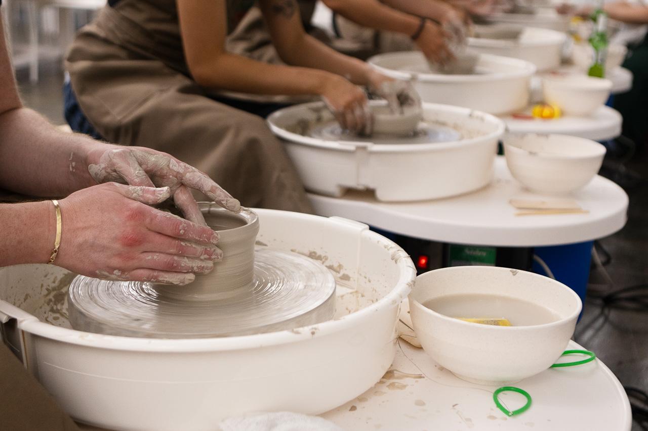 Pottery wheel in the Gotham Pottery studio
